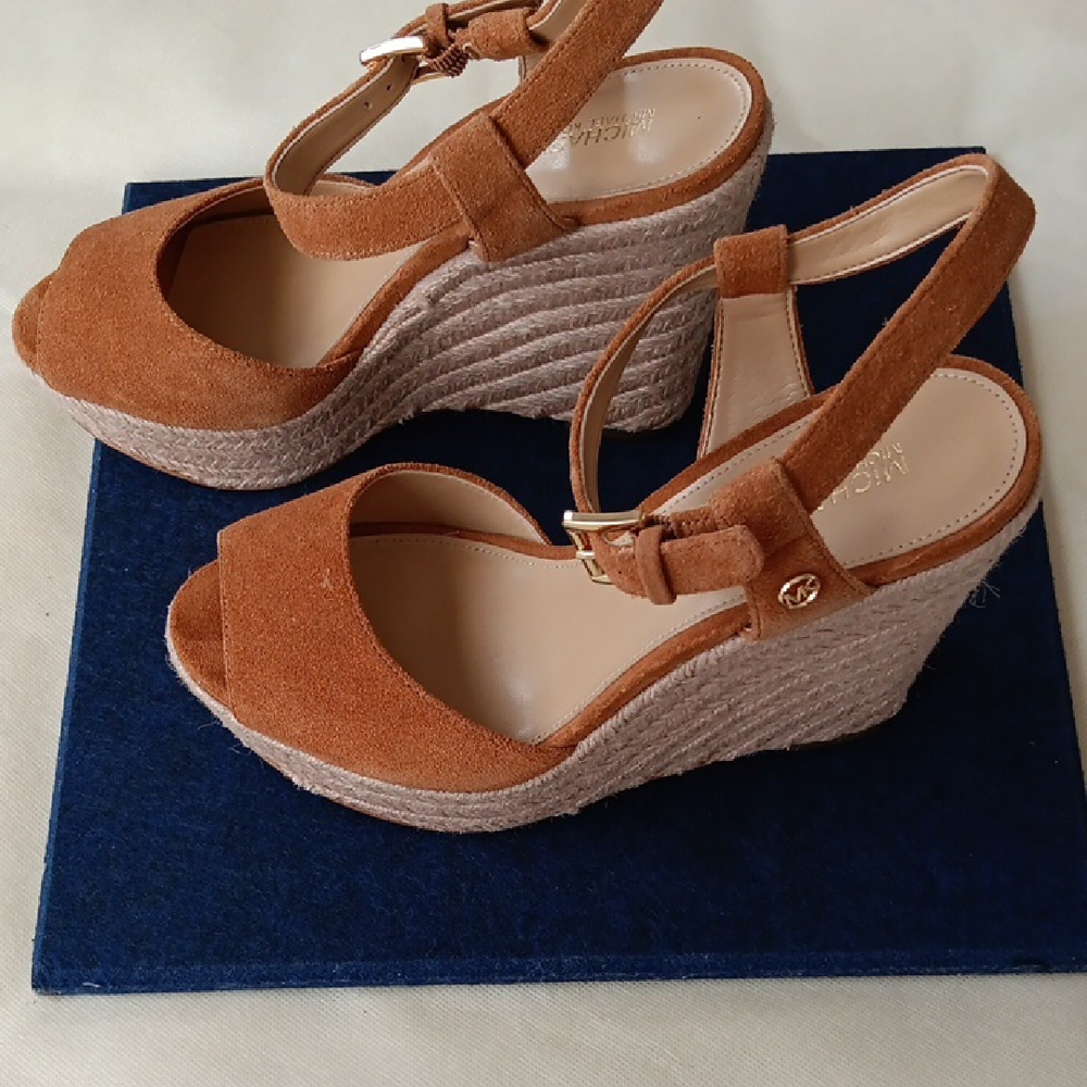 Michael Kors Tan Wedge Sandals